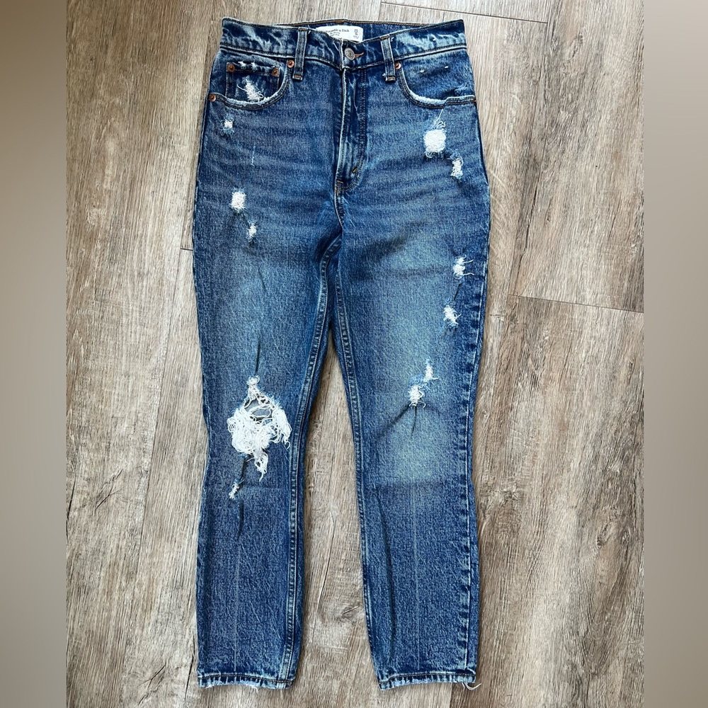 Abercrombie & Fitch The Skinny High Rise Distressed Jeans Size 25 Short